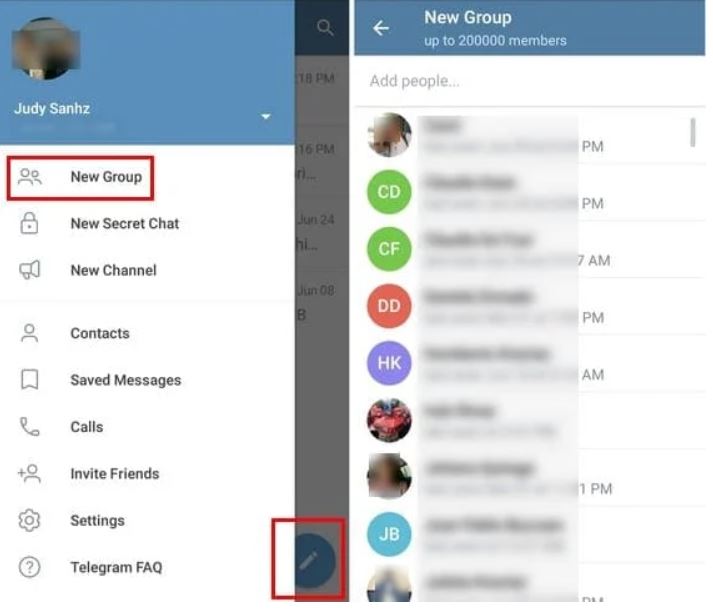 How to create group on telegram